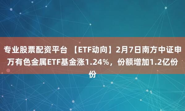 专业股票配资平台 【ETF动向】2月7日南方中证申万有色金属ETF基金涨1.24%，份额增加1.2亿份