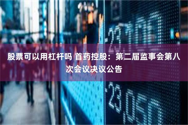 股票可以用杠杆吗 首药控股：第二届监事会第八次会议决议公告